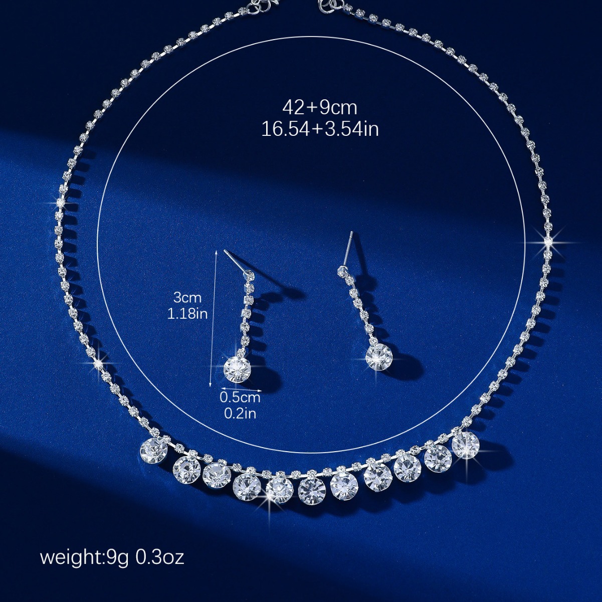Set collana e orecchini con strass per sposa ed abiti da sera_voghion.com
