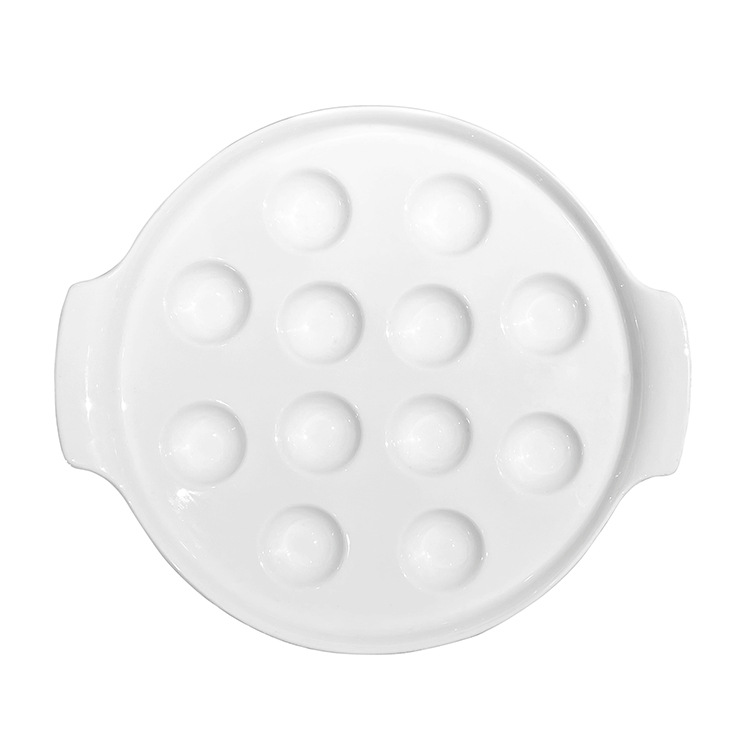 French-Style Snail Baking Dish Ceramic Snail Baking Plate Microwave Octopus Balls Conch Flat Jade Snail Plate Tableware