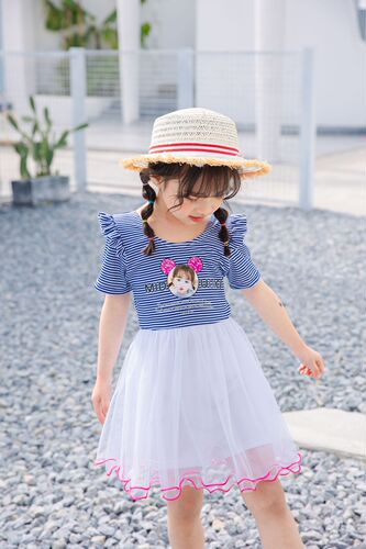 Children's unisex one-piece summer dress Korean style stylish little girl princess dress cute baby swimsuit