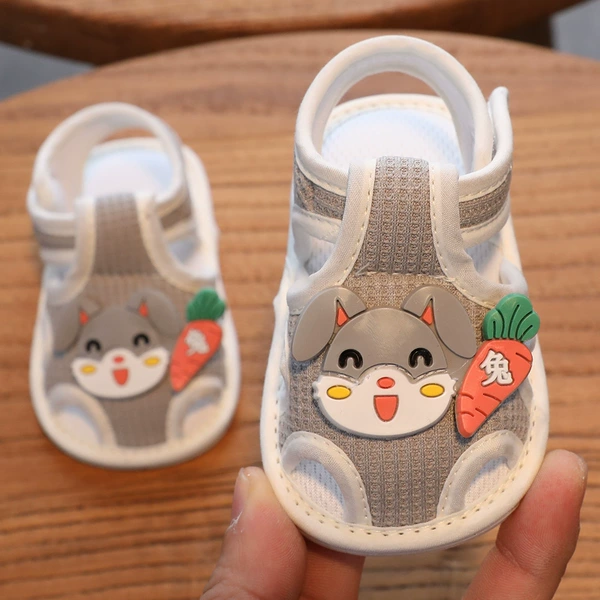 Sandals Huajie Radish Rabbit Gray Rubber Bottom