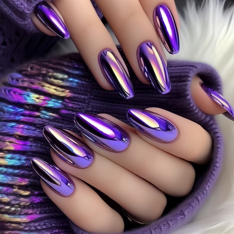 Fashion European and American Ins Style Round Head Almond Nail Multi-Pole Photoelectric Plating Wearable Nail False Nail Wholesa Fashion European and American Ins Style Round Head Almond Nail Multi-Pole Photoelectric Plating Wearable Nail False Nail Wholesa