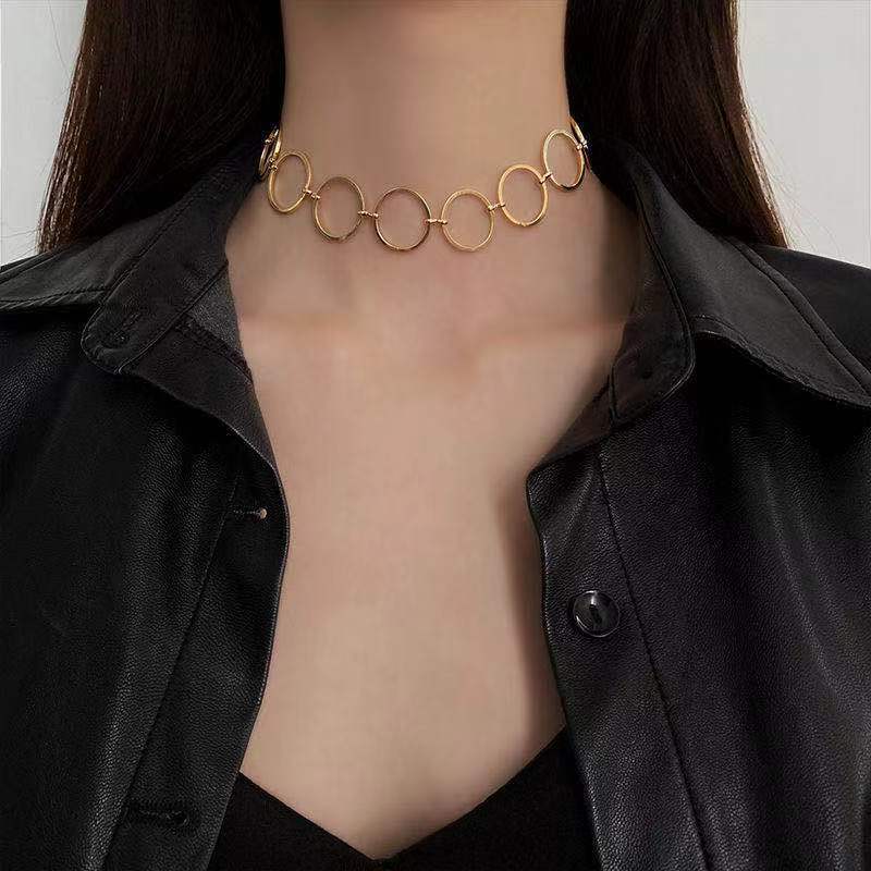 15g Weight Choker Classification 1 Piece Quantity Cool Style Circle Copper Plating Choker
