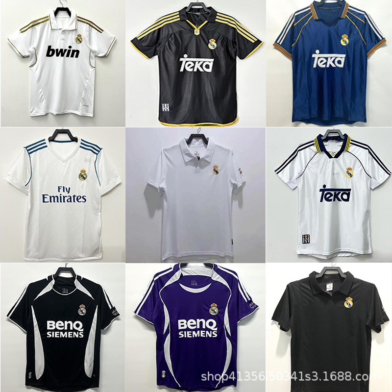 Real Madrid Retro Football Uniform 04 05 Zidane Beckham 1718C Ronaldo Jersey Real Madrid Club