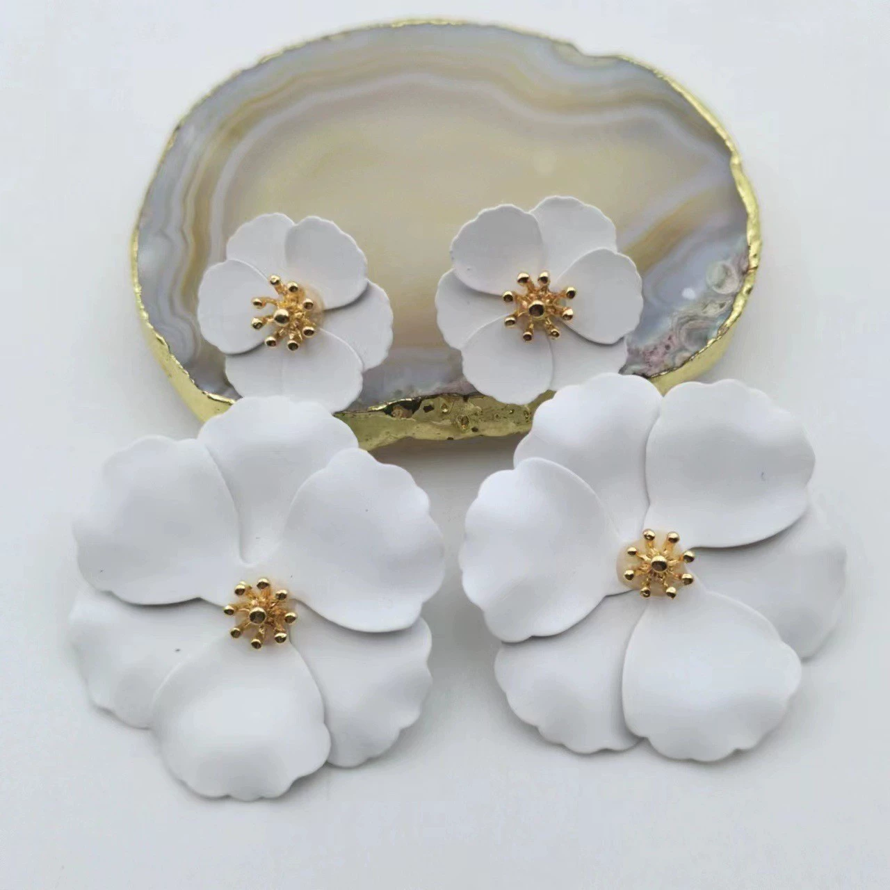 Multicoloured split cute fashionable earrings, flowered, (Physicals), direct factory sales
