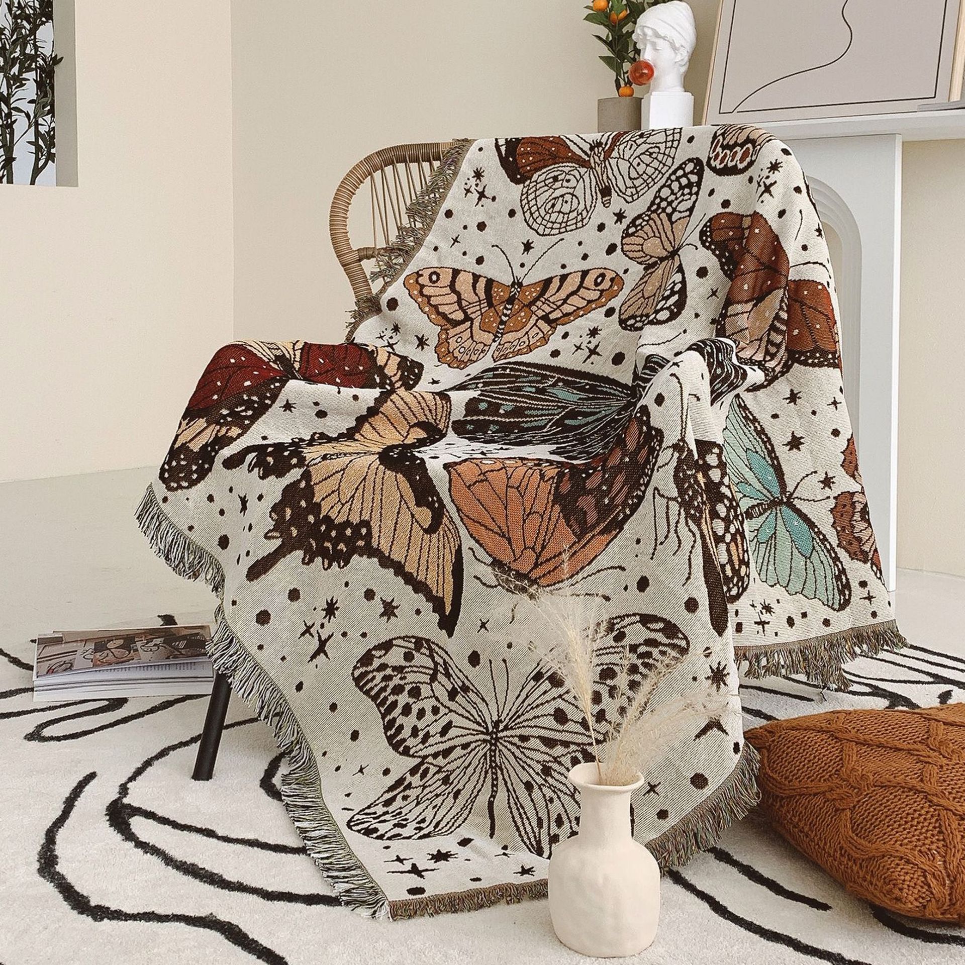 1400g Weight Casual Butterfly Cotton Blanket