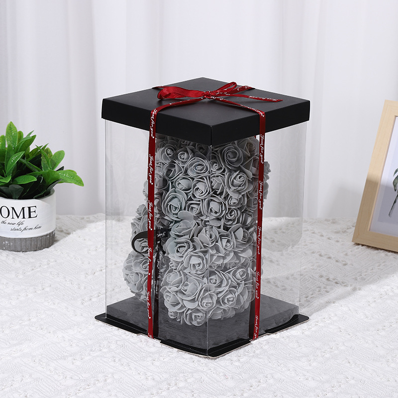 Caja de Regalo con Oso de Rosas, Regalo de Navidad, Caja de Regalo Romántica para el Día de San Valentín, Regalo de Cumpleaños, Venta al por Mayor Directa de Fábrica