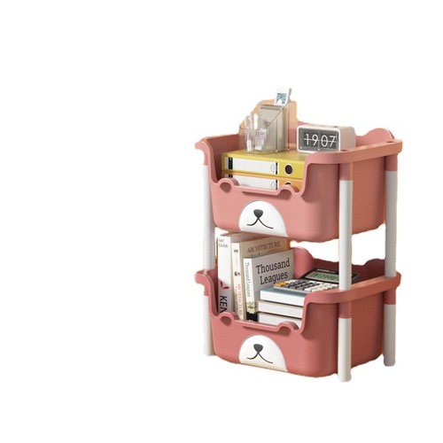 小推车置物架儿童玩具收纳架书架绘本架可移动多层婴儿零食整理架