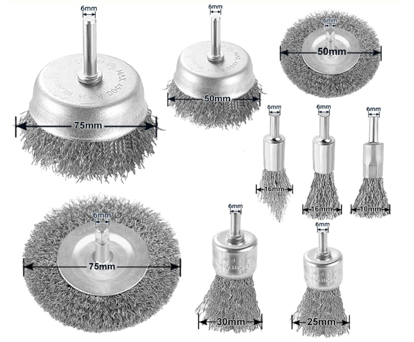 Rueda de alambre de taladro eléctrico de traje transfronterizo con varilla de molienda derusting taladro eléctrico de molienda eléctrica de alambre de cobre de alambre de acero inoxidable cepillo de alambre