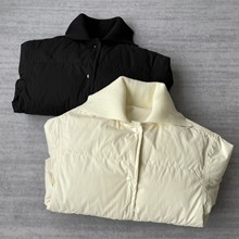 90白鹅绒 Jin口100平纹棉！针织翻领加厚保暖气质有型鹅绒服女冬