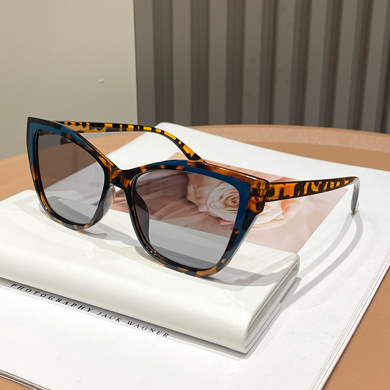Color Matching Cat's Eye Sunglasses 2024 New Style Glasses Frame Women's Personalized All-match European and American Fashion Glasses Frame