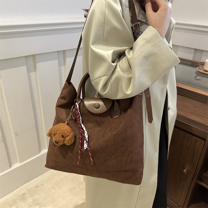 Bolsa de mano de gran capacidad de terremoto esmerilado para mujeres 2024 nueva moda retro bolso de mano coreano bolso de transporte