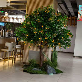 仿真水果树苹果橘子柿子石榴香蕉桃子树商场超市直播间造景装饰树