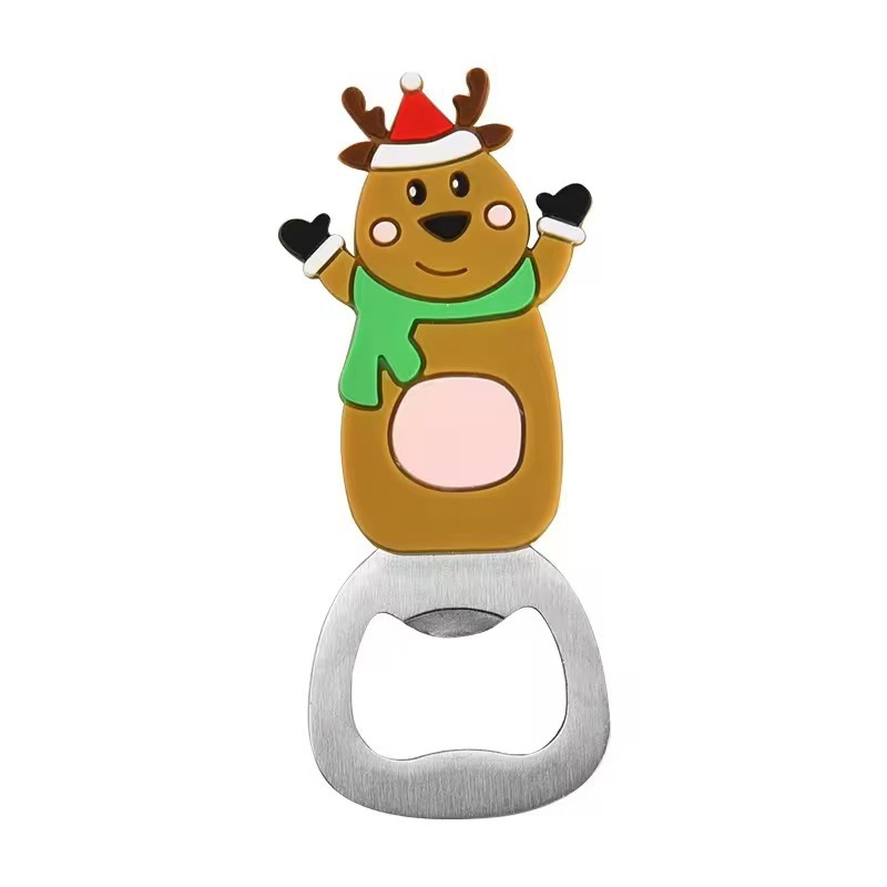 クリエイティブクリスマスシリコン栓抜きポータブルビールかわいい漫画シリコン栓抜きビール栓抜き|undefined