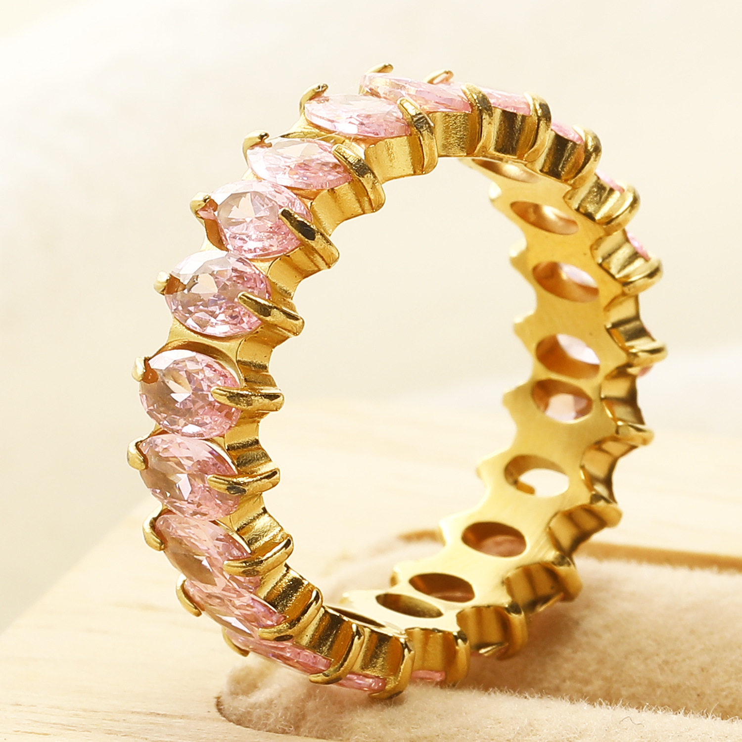 6g Weight Real Gold Plated Plating Material Rings Classification 10, 6, 8 Ring Size 1 Piece Quantity Holiday, Daily Occasion 304 Stainless Steel Material Geometric Pattern Women's Gender Elegant Style Waterproof Non Tarnish, Plating Craft Real Gold Plated Geometric 304 Stainless Steel Elegant Waterproof Non Tarnish Rings 5