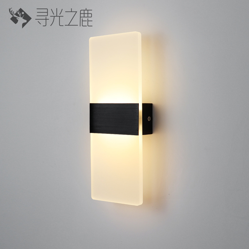 Lámpara de pared de acrílico LED simple lámpara de noche dormitorio salón Hotel pasillo LED iluminación de ingeniería