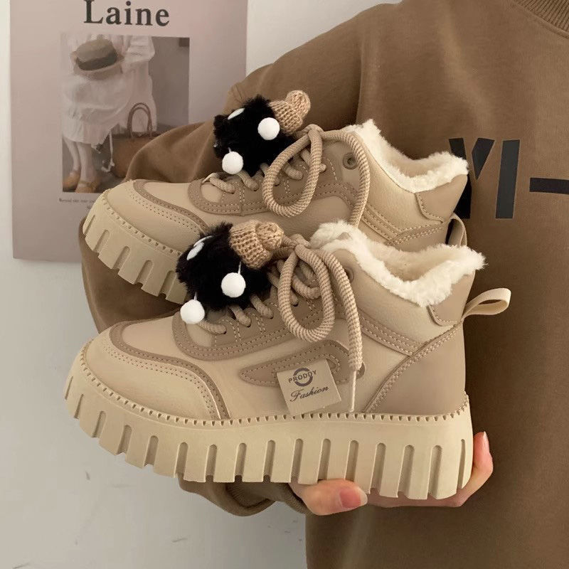 Women's Winter Thick-Soled Non-Slip Cute Briquette Snow Boots 2024 New Versatile Student Height-Increasing Casual Outer Cotton Shoes Women's Winter Thick-Soled Non-Slip Cute Briquette Snow Boots 2024 New Versatile Student Height-Increasing Casual Outer Cotton Shoes