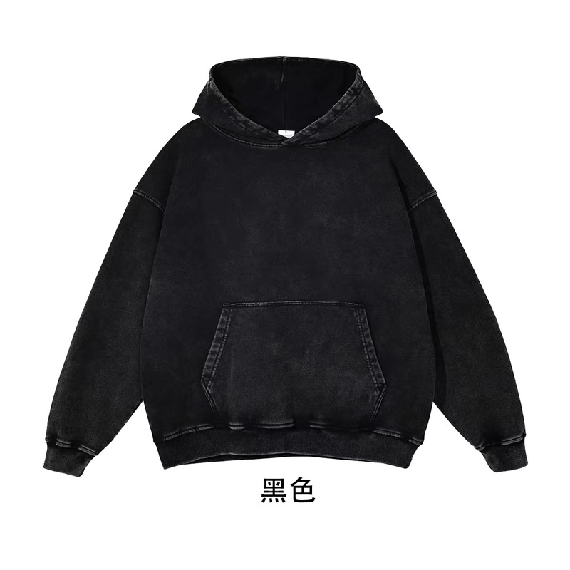 Foreign trade heavyweight 350g cotton hooded vests spring and autumn washed old retro American tide brand men's and women's tops Foreign trade heavyweight 350g cotton hooded vests spring and autumn washed old retro American tide brand men's and women's tops