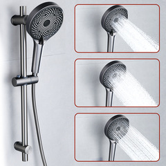 Gun gray all-copper hot and cold water mixing valve simple rain shower set home bathroom bathroom faucet water outlet