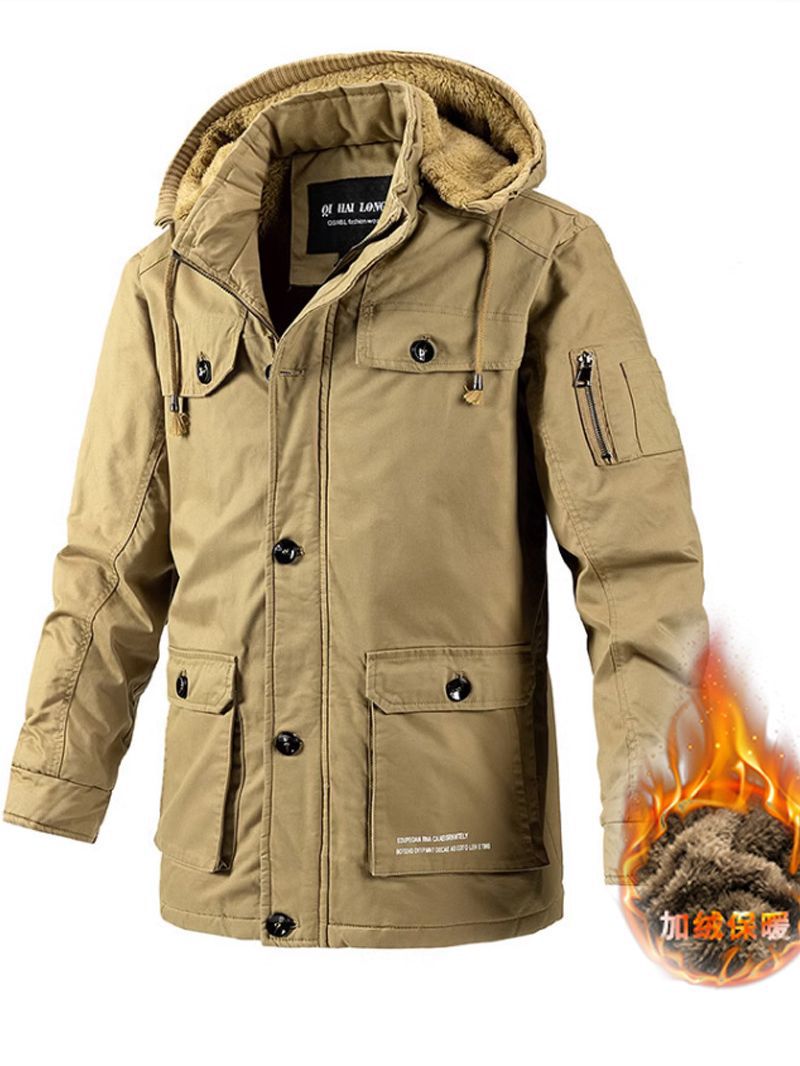 AliExpress transfronteriza abrigo de invierno de algodón acolchado abrigo de los hombres forrado de lana engrosada gordo de los hombres más el tamaño cálido Chaqueta de algodón acolchado de moda