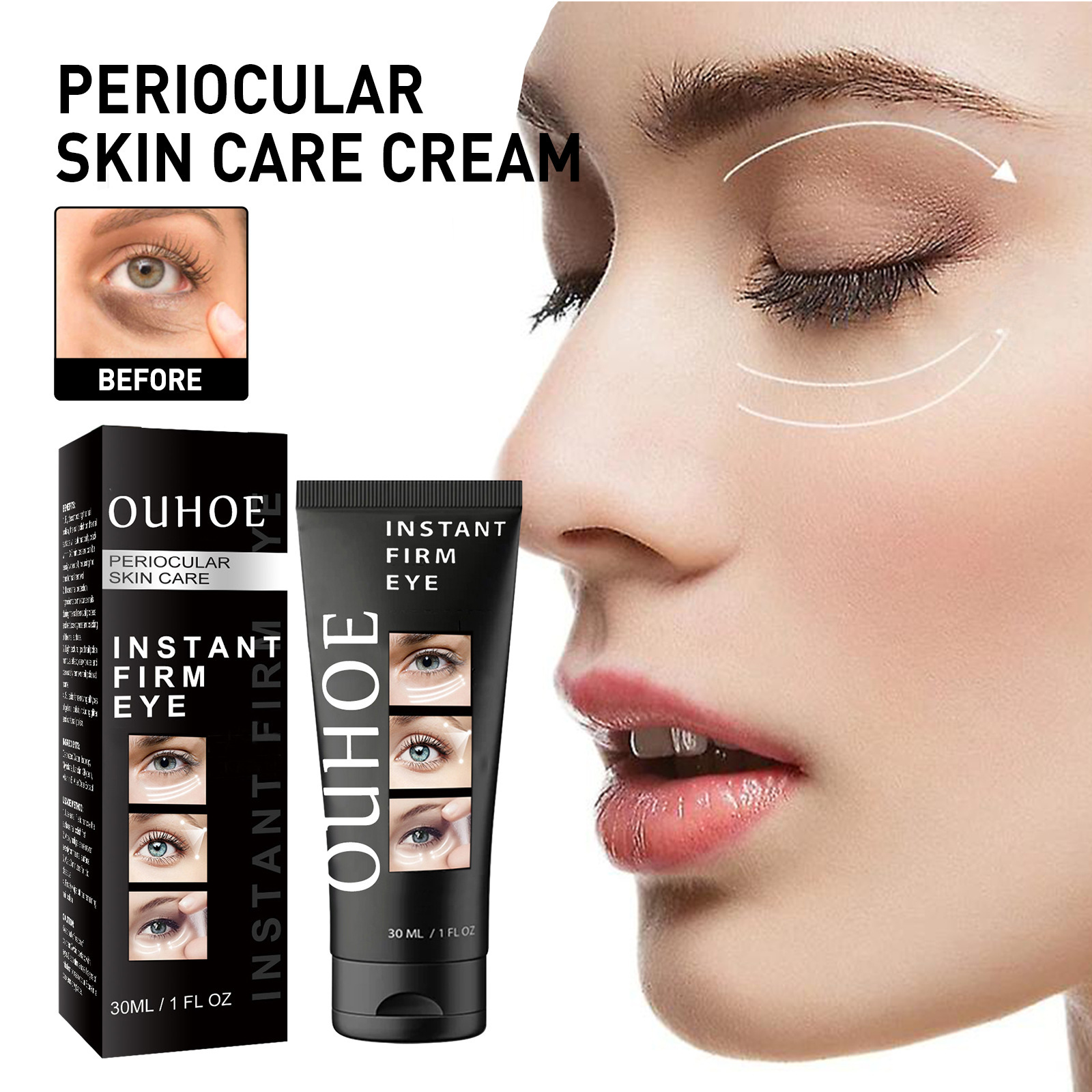 Ouhoe Eye Elastic Cream Gentle Care and Smooth Eye Area, Locking in Moisture, Moisturizing and Elastic Eye Cream