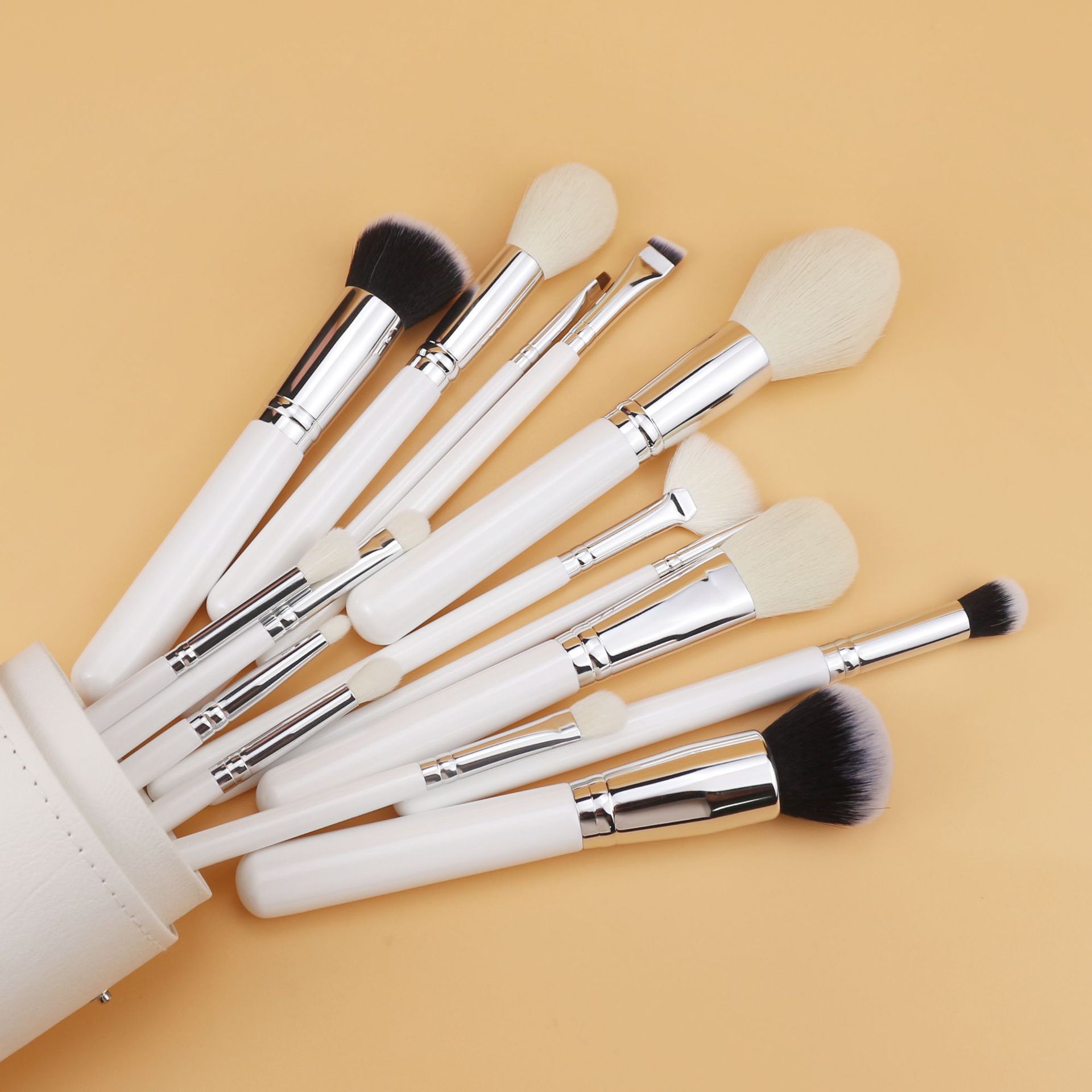 15 conjuntos de cepillo de maquillaje de cabello de animal, cepillo de maquillaje profesional de alto brillo de sombra de ojos de lana, conjunto completo de cepillo de maquillaje