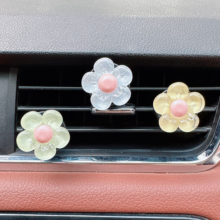 国境を越えて人気の高いゼリー五弁花型エアコン吹き出し口香水クリップ、車載アロマ、可愛いエアコン吹き出し口デコレーション|undefined