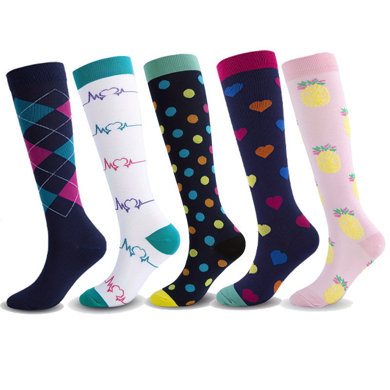 Cross-Border Amazon Popular Pressure Socks for Men and Women Running Sports Fitness Compression Socks Stockings Fitness Pressure Socks