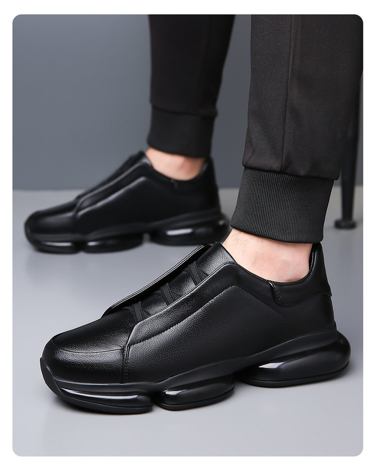 Giày sneaker nam da bò cổ thấp gót 3–5 cm đế cao su chống trượt thoáng khí — 1158 màu nâu, 1159 màu đen chi tiết 16