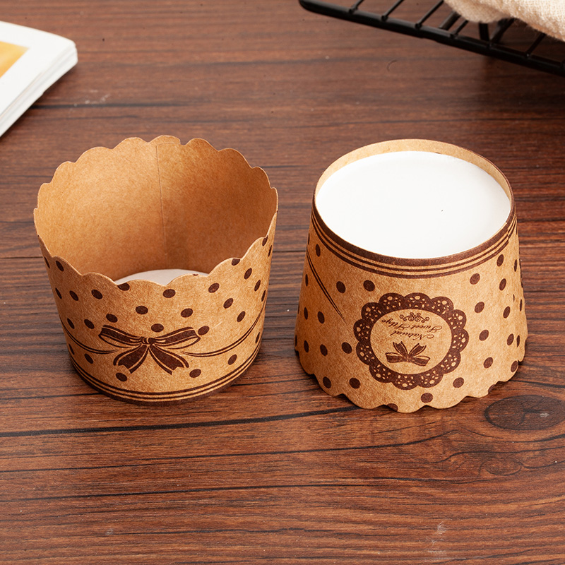 Taza de papel ondulada, taza de papel gruesa, taza de papel para pastel casero, taza de pastel al vapor, herramienta desechable para postre de punto occidental