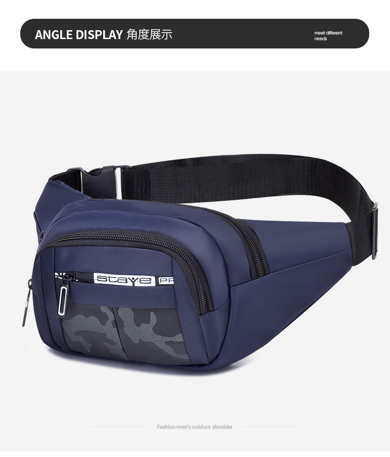 Wholesale of foreign trade waist bags, men's leather chest bags, large-capacity crossbody bags for travel, men's business outdoor mobile phone bags undefined