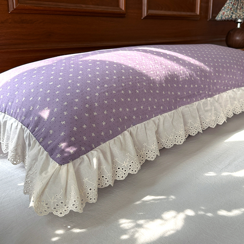Algodón de doble hilo doble larga funda de almohada de 1.5m todo el algodón funda de almohada estilo coreano pareja alargada funda de almohada interior image 7