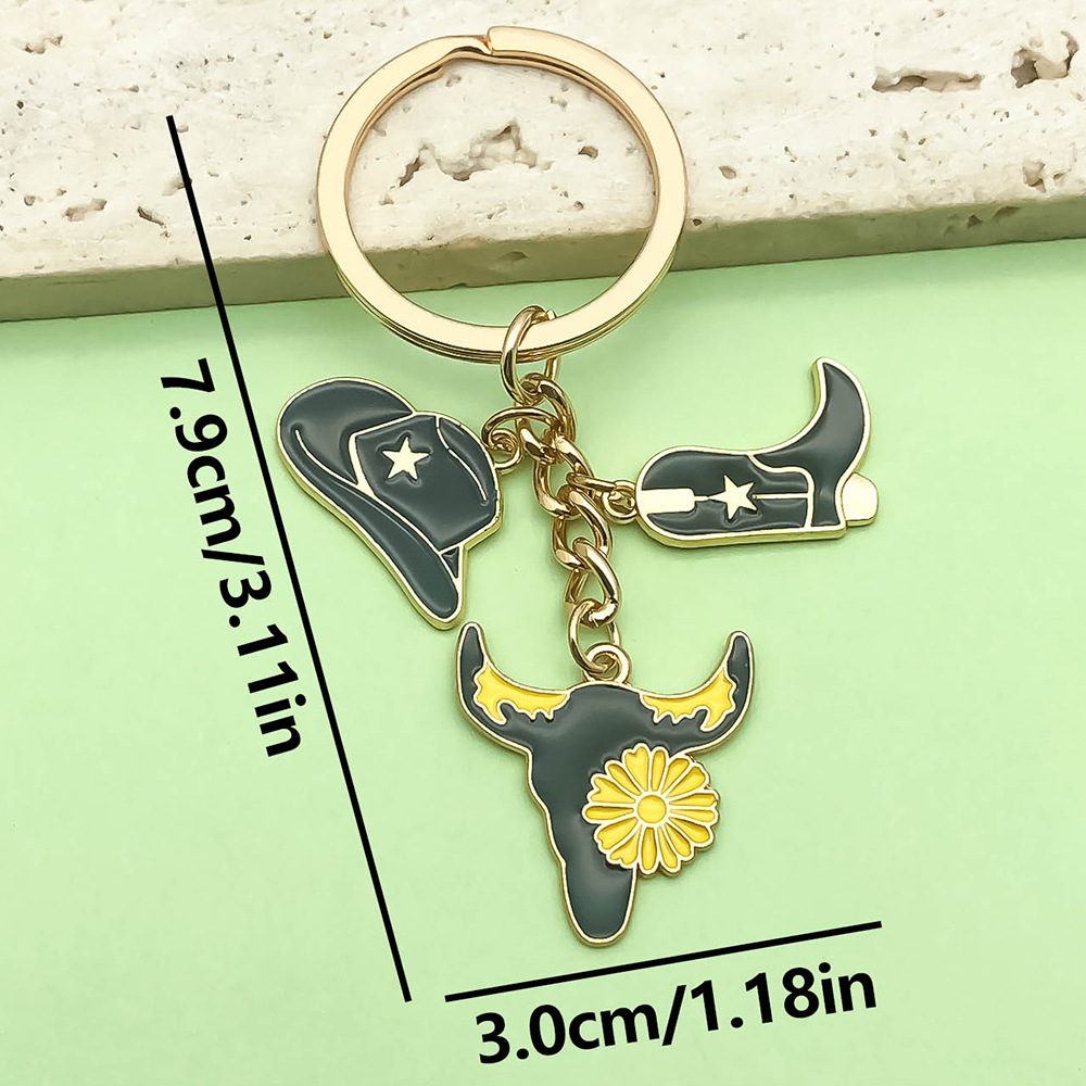 [꽃무늬 소머리가 달린 검은 모자와 부츠] 3x7.9cm-11.2g-ER918