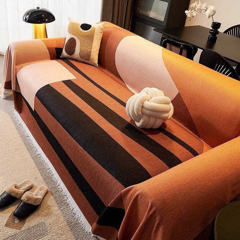 Nueva toalla de sofá, cubierta de manta de sofá de estilo nórdico, cubierta universal con todo incluido, chenilla, toalla de tela para sofá universal Four Seasons
