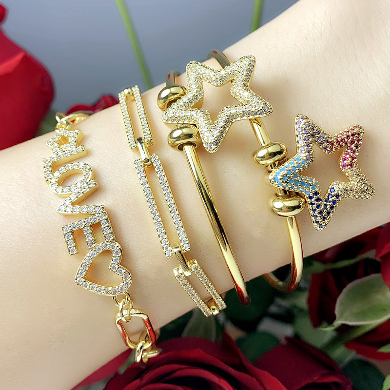 Hip-hop Snake-shaped Inlaid Zircon Bracelet display picture 4