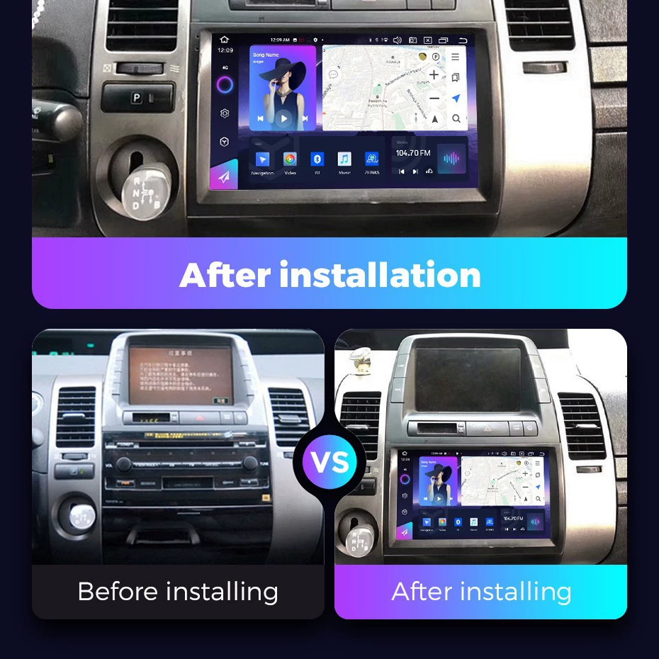 Подходит для Toyota Prius 20 2003–2009, 9-дюймовое Android-устройство автомобильной навигации для Toyota Prius