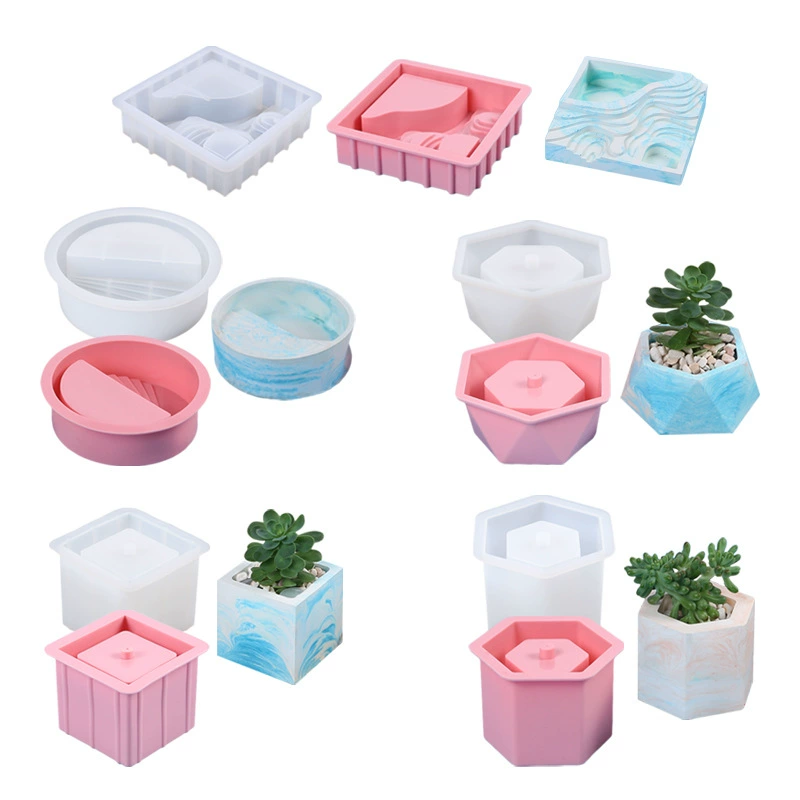 Flowerpot, geometric silicone mold, DIY