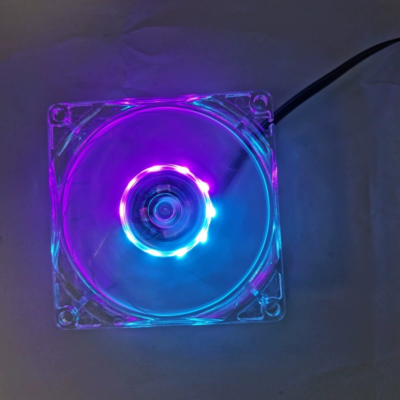 8CM Прохладный светодиодный корпус вентилятор 8025 Прозрачный бесшумный компьютер питания питания охлаждающий вентилятор