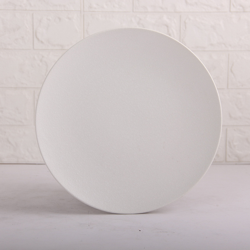 Juego de vajilla de cerámica blanca de estilo esmerilado