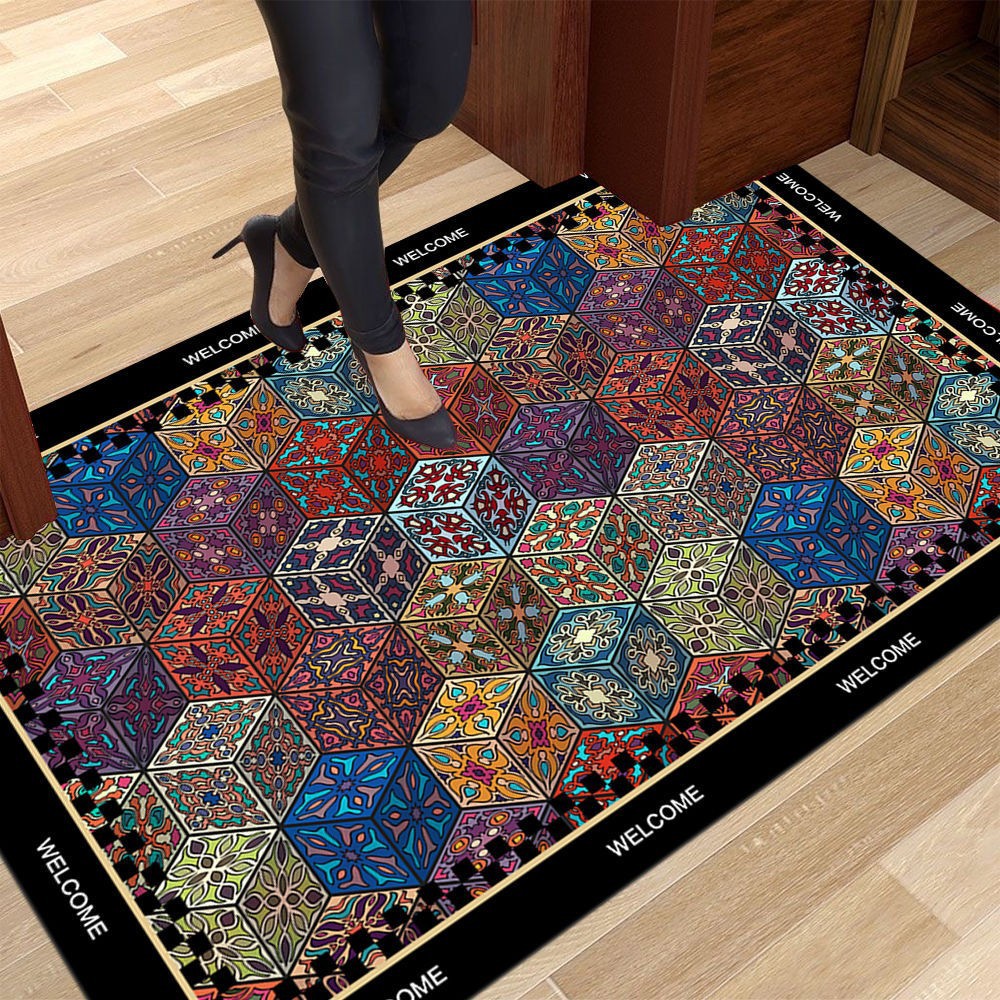 Vintage Nordic Boho Bohemian Style Doormat For Kitchen And Entryway_voghion.com