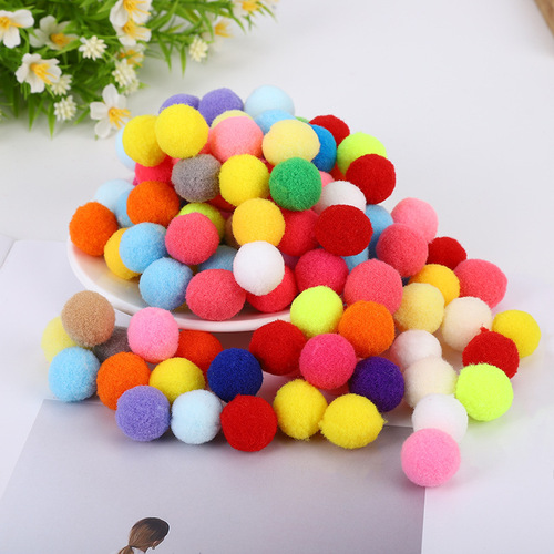 High-Elastic Colored Plush Balls Handmade DIY Small Balls Fashion Accessories for Children's Clothing and Toys