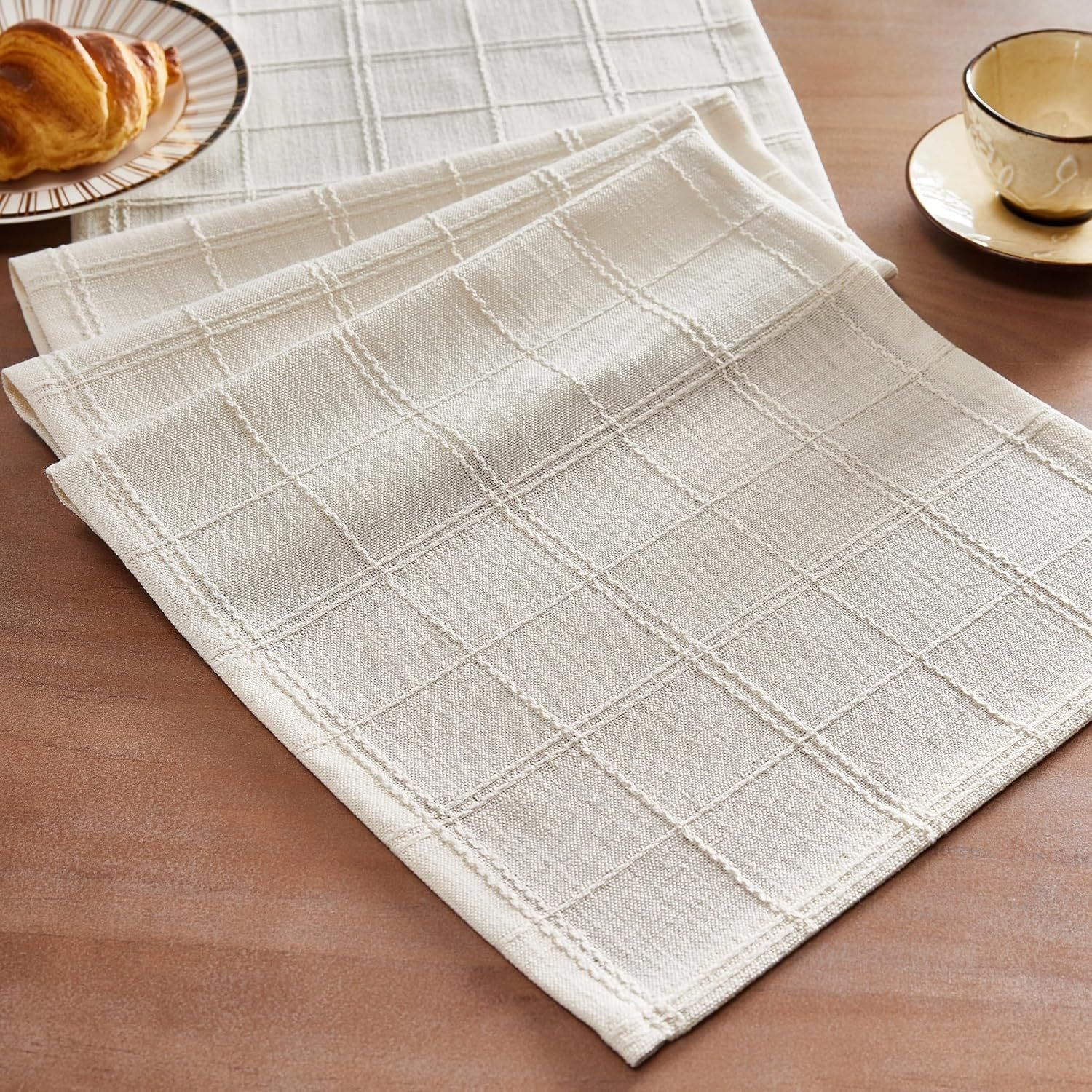Bandera de mesa Jacquard de estilo algodón y lino estricto espesar tela de mesa de reunión rectangular cubierta alta sensación de venta en caliente transfronteriza bandera de mesa image 3