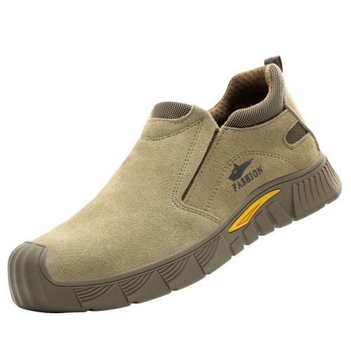 Anti-pilling cowhide safety shoes, anti-punching and anti-piercing, one-piece steel toe cap shoes, wear-resistant welding shoes, safety protective shoes