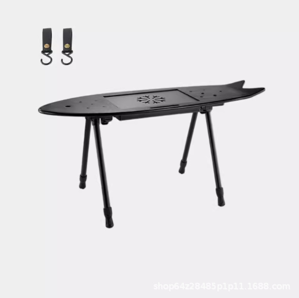 Mesa de té de peces voladores al aire libre acampamiento portátil simple almacenamiento bandeja de té plegable elevación tabla de té al aire libre B