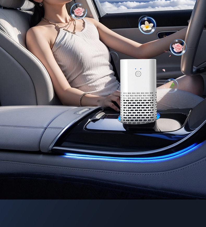 Vehicle-Mounted Air Purifier, Formaldehyde Removal, Odor Removal, Aromatherapy, Negative Ion Purifier, Bass Purification, Cross-Border