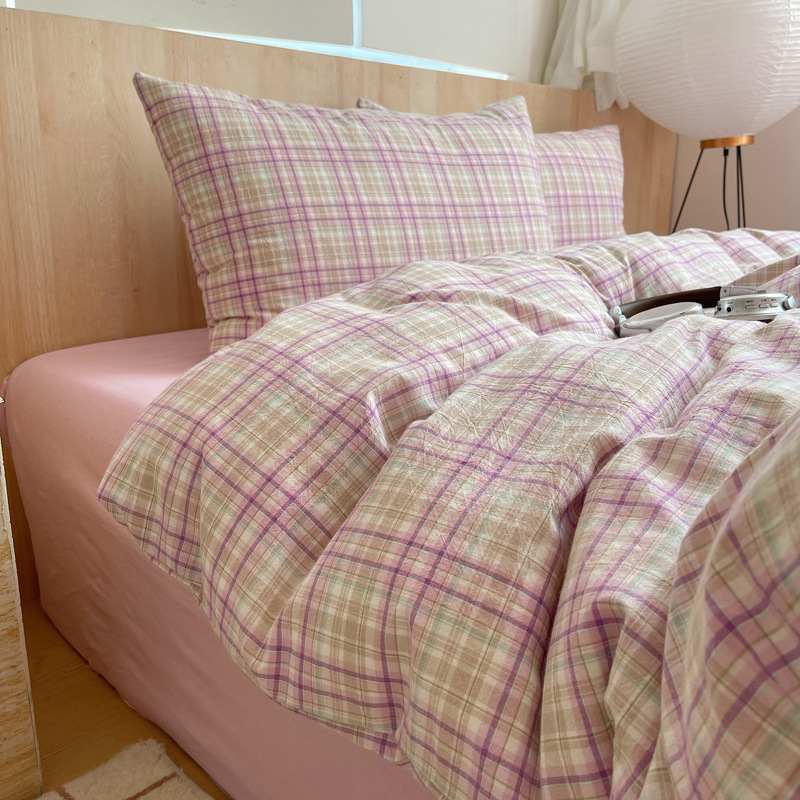 Cama de lavado de algodón de clase A, cuatro piezas de sábanas de algodón de lavado, colchón de cama, dormitorio de estudiantes, tres piezas de cuatro temporadas