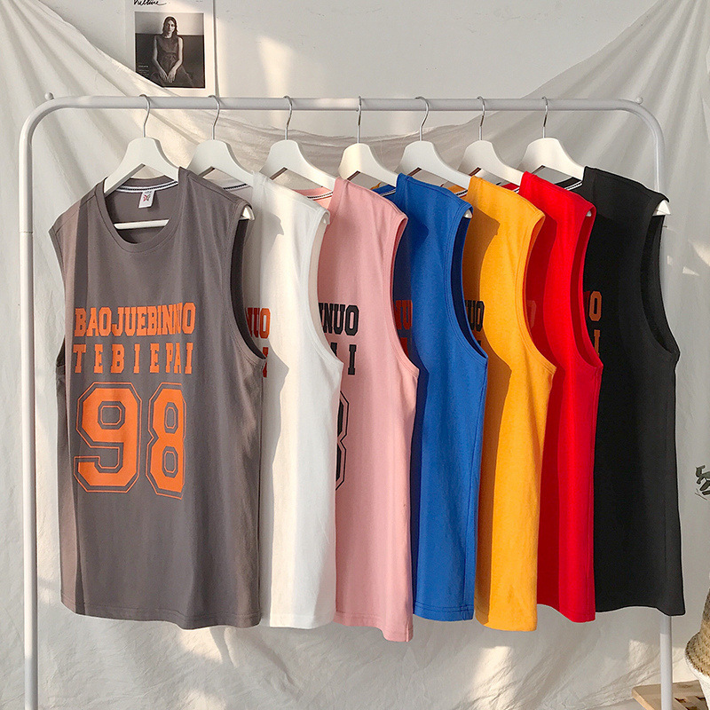 Sports Vest Men's Summer Loose Fitness Waistcoat Trendy Brand Ins Student Sleeveless T-shirt Trendy Basketball Shirt