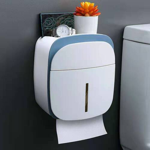 Toilet paper holder without drilling double-layer tissue box, bathroom double-layer pull-out tissue box, wall-mounted paper towel rack, waterproof storage rack
