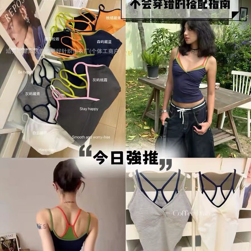 3688 Thai-style spicy girl look, two-piece design with contrasting colors, twisted knot detail at the chest, V-neck, and Y-shaped purple crisscross back detail on the straps 3688 Thai-style spicy girl look, two-piece design with contrasting colors, twisted knot detail at the chest, V-neck, and Y-shaped purple crisscross back detail on the straps