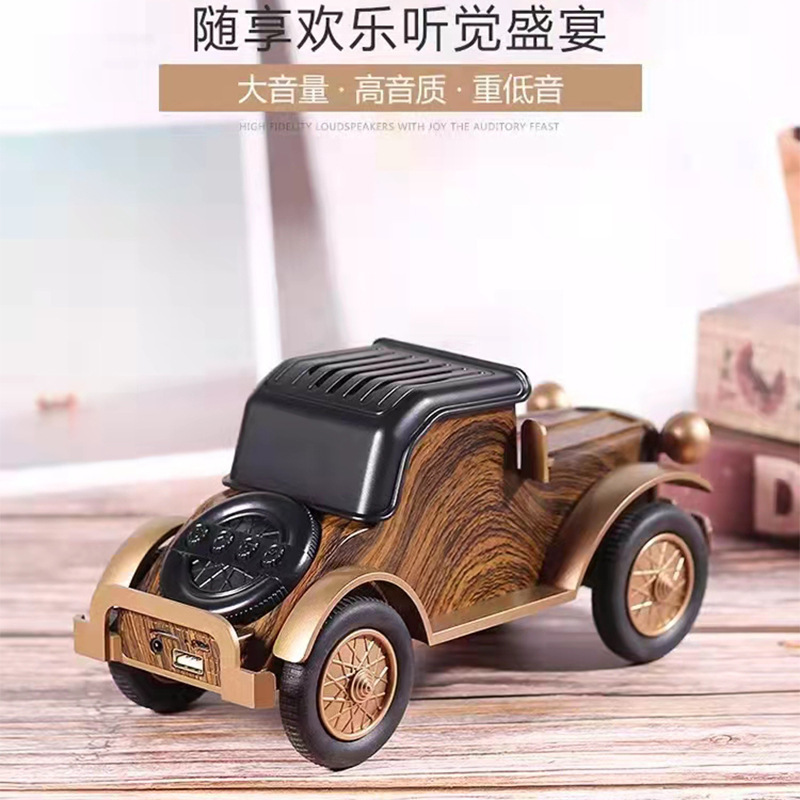 A9おじいさんの車のブルートゥーススピーカーのレトロな木目の無線のサブウーファのラジオの携帯電話のスタンドのミニ音響|undefined