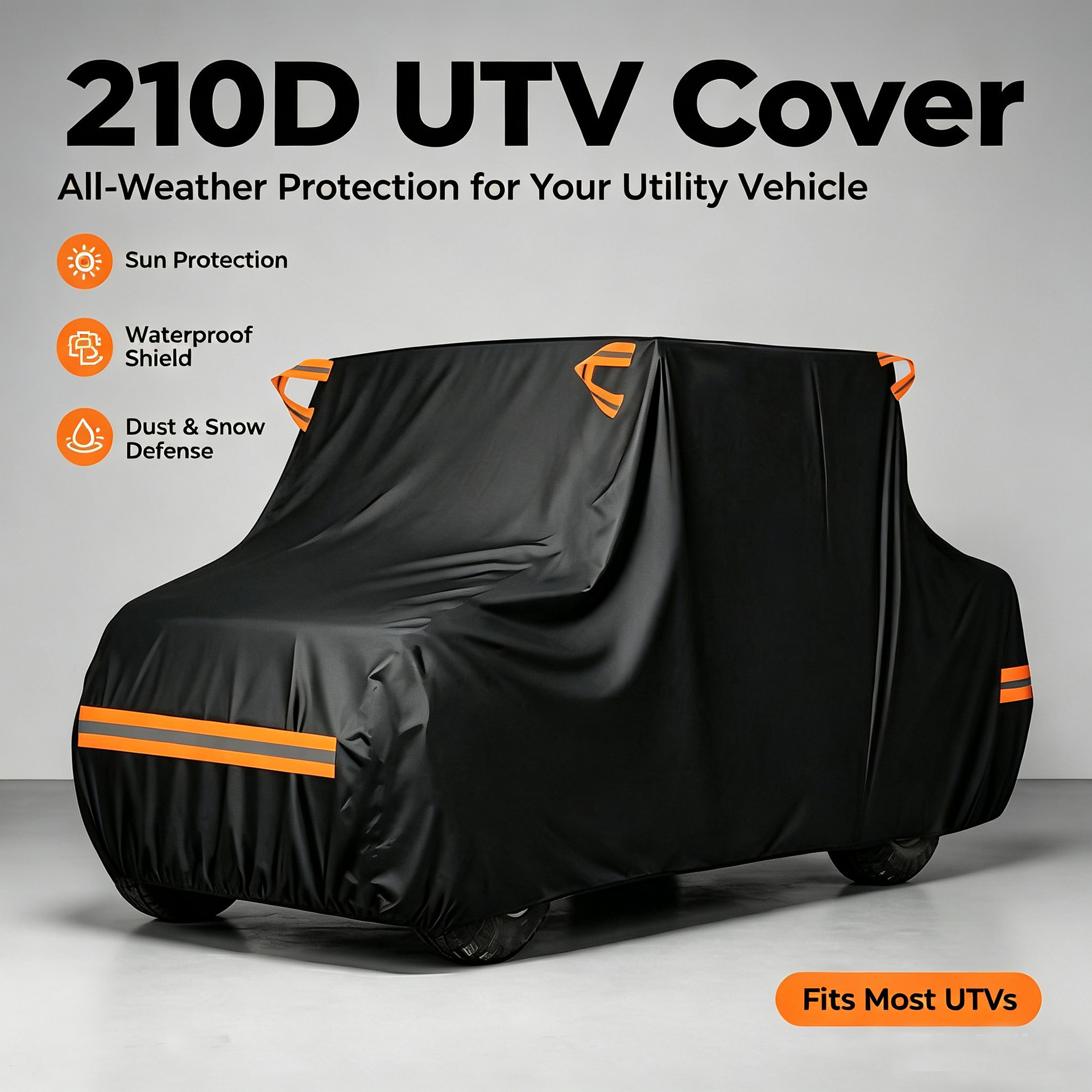 New cross-border ATV cover, UTV cover, 210D Oxford fabric, sun-proof, frost-proof, snow-proof, beach vehicle protective cover